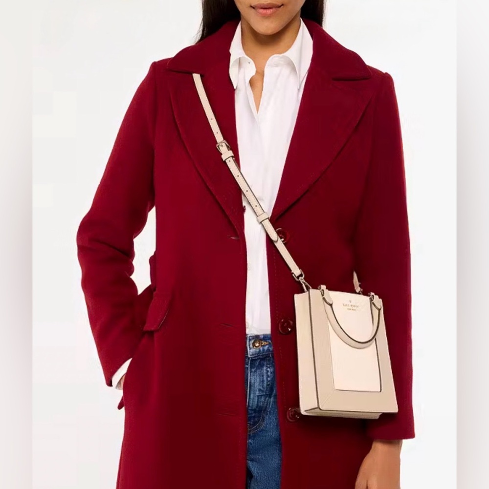KATE SPADE ♠️ New York 🤎Lena🤎 COLORBLOCK PEBBLED LEATHER MINI TOTE BAG - Picture 3 of 17